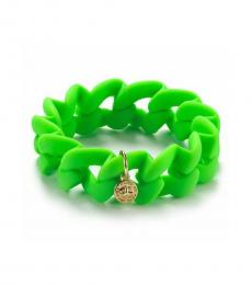 Marc Jacobs Green Logo Turnlock Charm Bracelet