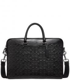 Coach Black Beckett Slim Signature Large Briefcase Bag