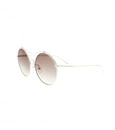 Calvin Klein Shiny Gold Round Sunglasses