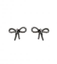 Metallic Rope Bow Stud Earrings