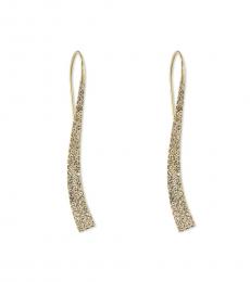 Gold Curved Bar Linear Drop Earrings