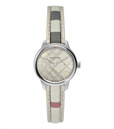 White Classic Sunray Dial Watch