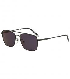 Calvin Klein Black Matte Black Pilot Sunglasses