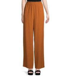 Calvin Klein Brown Crinkle-Texture Pants