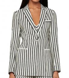 BlackWhite Striped Dressy Blazer