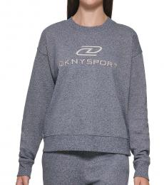 DKNY Dark Grey Crew Neck Cotton Pullover