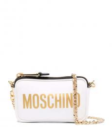 Moschino White Logo Mini Crossbody Bag