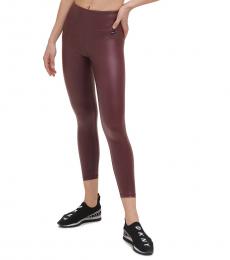 DKNY Red Faux-Leather Leggings