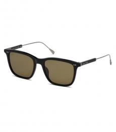 Tod's Black Brown Rectangular Sunglasses