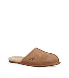 UGG Light Brown Scuff Suede Slippers