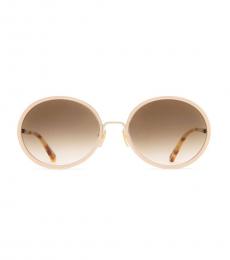 Chloe Brown Gradient Oval Sunglasses