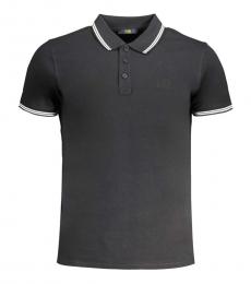 Cavalli Class Black Embroidered Logo Polo