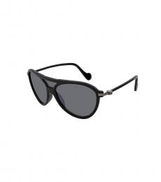 Moncler Black Pilot Sunglasses