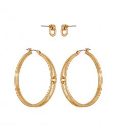 Vince Camuto Golden Doorknocker Earrings Set