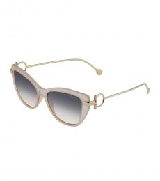 Ferragamo Beige Cat Eye Sunglasses
