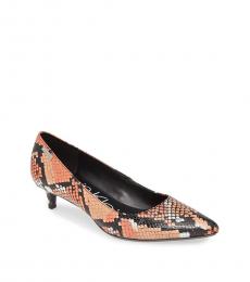 Calvin Klein Orange Snake Print Gabrianna Heels