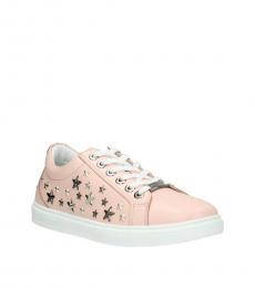 Pink Stars Embellished Cash Sneakers