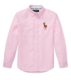 Ralph Lauren Boys Pink Big Pony Oxford Shirt