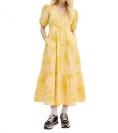 Coach Yellow Long Floral Dress