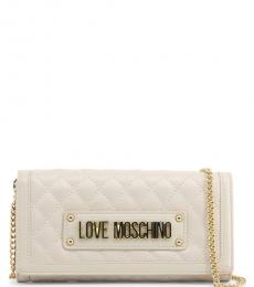 Love Moschino White Quilted Mini Shoulder Bag