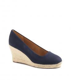 Navy Canvas Wedges