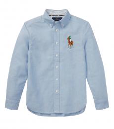 Boys Blue Big Pony Oxford Shirt