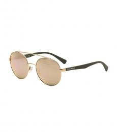 Matte Rose Gold Striped Sunglasses