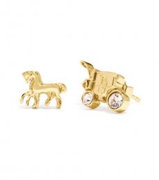 Coach Gold Horse And Carriage Earrings