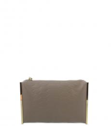 Taupe Embossed Cleo Clutch