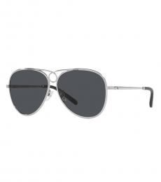 Tory Burch Silver Aviator Sunglasses