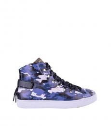 Dolce & Gabbana Blue Camo Print Sneakers