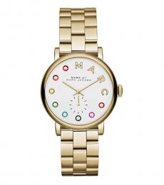 Marc Jacobs Golden Multicolor Crystal Dial Watch