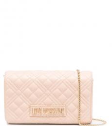 Beige Quilted Small Crossbody Bag