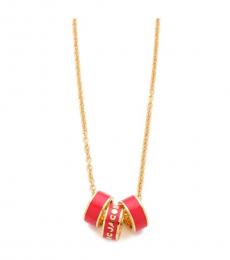 Marc Jacobs Golden Red Logo Charms Necklace