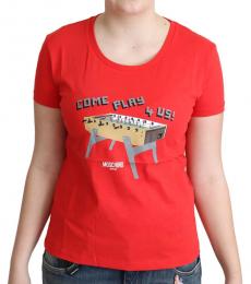 Moschino Red Cotton Print T-shirt