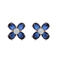 Tory Burch Blue Clover Stud Earrings