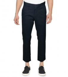 Michael Kors Navy Blue Twill Slim Fit Mid-Rise Chino