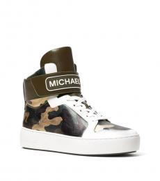 Michael Kors Olive Trent Metallic Camo Sneakers