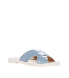 Pale Blue Glenda Slide Sandals