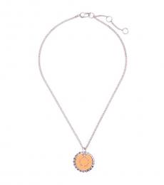 Marc Jacobs Orange-Silver Bottle Cap Pendant Necklace
