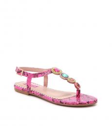 Betsey Johnson Hot Pink Rhinestone Gloww Flats