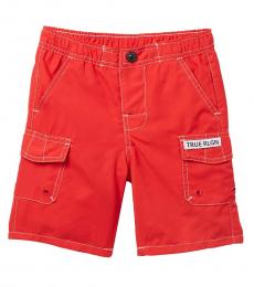 True Religion Little Boys Red Cargo Shorts