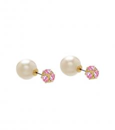Kate Spade White Dainty Sparklers Double Pearl Earrings