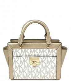 Michael Kors Vanilla Gold Tina Medium Satchel