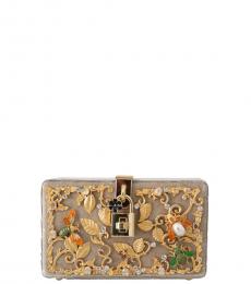 Dolce & Gabbana Beige Baroque Crystal Clutch