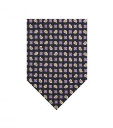 Ralph Lauren Purple Squares Paisley Silk Tie