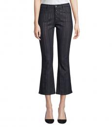 AG Adriano Goldschmied Gunmetal High-Rise Metallic Crop Jeans