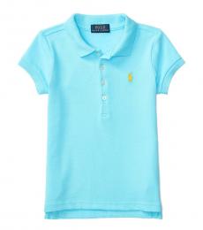Ralph Lauren Little Girls French Turquoise Polo