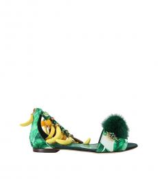 Dolce & Gabbana Green Banana Leaf Flats