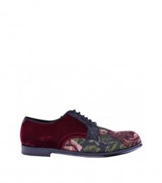 Dolce & Gabbana Red Floral Embroidered Lace Ups